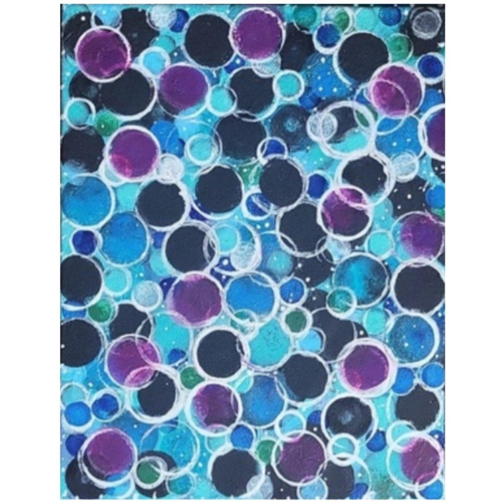 Hand Crafted Textured Abstract Design 11x14 Inches Canvas Painting - Picture 2 of 4